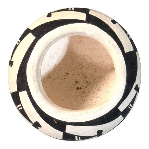 Vtg Acoma H. Bradley Mini Native American Pottery Bowl Planter Geometric Design - Picture 3 of 6